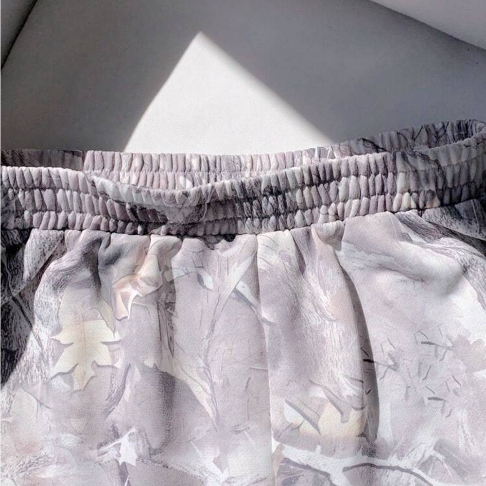 Gray and White Patterned Skirt
